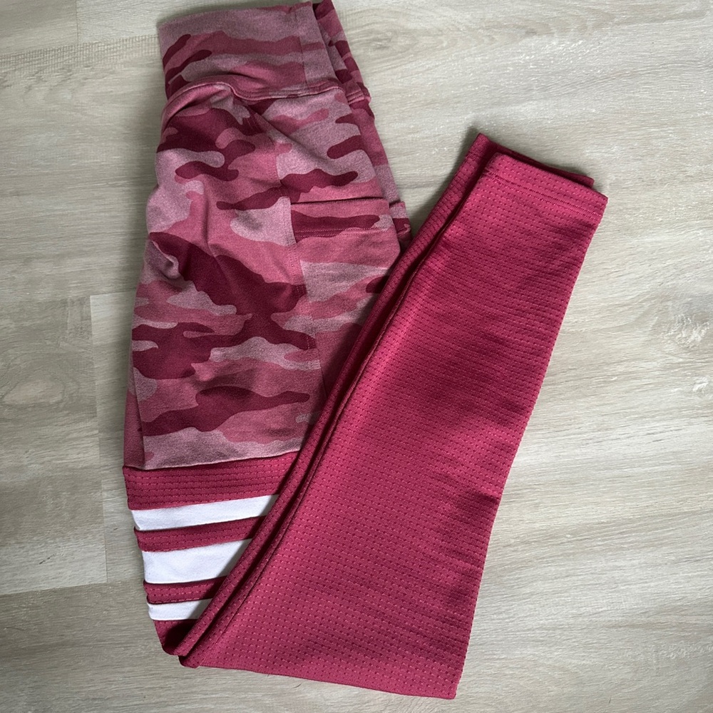 Bombshell Sportswear Pink Camo & Solid Leggings